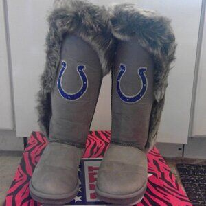 NFL Indy Colts boots, in box, like new sz 7 gray